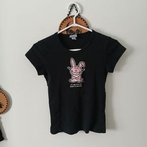 Jim Benton Its Happy Bunny "Its Cute How You Think Im Listening" Tshirt